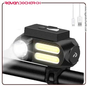 چراغ جلو شارژی دوچرخه ۳ لنز ۴۵۰ لومن LED NF-T631