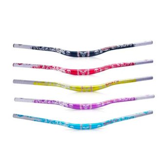 فرمان 80 سانتیمتر - فرمان بلند هشتاد سانتیمتر - فرمان رنگ بنفش دوچرخه سواری طرح اسکلت - فرمان دوچرخه تریل کراس کانتری و کوهستان - فرمان 80 سانت بنفش طرح اسکلت SHIKRA