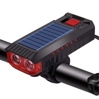 چراغ جلو شارژی - چراغ 3 کاره جلو - چراغ جلو شارژی 800 لومن - چراغ 800 لومنی شارژی خورشیدی - چراغ سه کاره خورشیدی ly-26 - چراغ جلو شارژی 3 کاره خورشیدی بوق دار 800 لومن LED LY-26