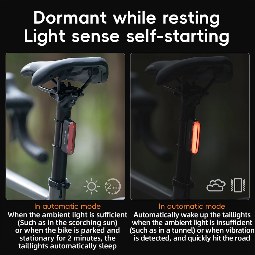 چراغ عقب دوچرخه - چراغ دوچرخه - چراغ خطر دوچرخه - چراغ دوچرخه راکبراس - چراغ راک براس - چراغ خطر دوچرخه راک براس - چراغ خطر دوچرخه هوشمند مگنتی راکبراس ROCKBROS MAGNETIC TAIL