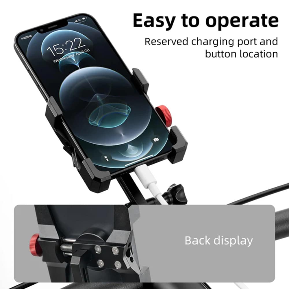 هولدر موبایل - هولدر موبایل موتور - هولدر موبایل دوچرخه - هولدر دوچرخه المینیومی راکبراس - هولدر موبایل راک براس - هولدر المینیومی راکبراس - هولدر موتور و دوچرخه راکبراس - هولدر موبایل آلمینیوم 360 درجه دوچرخه و موتور راکبراس ROCKBROS