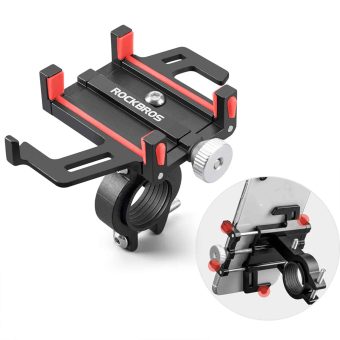 هولدر موبایل - هولدر موبایل آلمینیومی - هولدر موبایل موتور و دوچرخه - هولدر موبایل المینیومی دوچرخه با کیفیت - هولدر موبایل راکبراس - هولدر راک براس موبایل - نگهدارنده المینیوم موبایل دوچرخه - هولدر موبایل آلمینیوم 360 درجه دوچرخه و موتور راکبراس ROCKBROS 699-BK