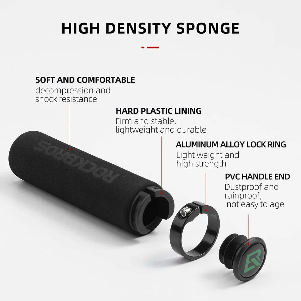 گریپ دوچرخه - گریپ فوم - گریپ دوچرخه راکبراس - گریپ فوم دوچرخه راکبراس - سر دسته فرمان راکبراس - سر دسته راکبراس - گریپ دوچرخه راک براس فوم - گریپ اسفنجی دوچرخه راک براس - گریپ فوم دوچرخه آلن خور راکبراس ROCKBROS BT1001