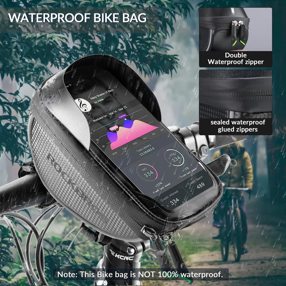 کیف روی کرپی راک براس - کیف روی کرپی راکبراس تاچ - کیف روی فرمان راکبراس - کیف روی فرمان راکبراس یک لیتری - کیف جا موبایلی راکبراس روی فرمان - کیف روی کرپی (فرمان) راکبراس ROCKBROS 010-4BK 1L