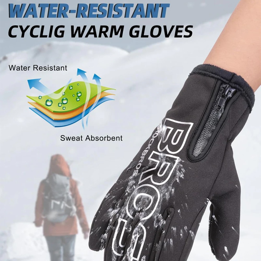 دستکش - دستکش دوچرخه سواری - دستکش دوچرخه سواری زمستانه - دستکش زمستانه دوچرخه - دستکش تمام انگشت زمستانی - دستکش تمام انگشت دوچرخه راکبراس - دستکش راکبراس زمستانی دوچرخه - دستکش دوچرخه سواری - دستکش تمام انگشت زمستانی دوچرخه سواری و ورزشی راکبراس ROCKBROS S091-4BK