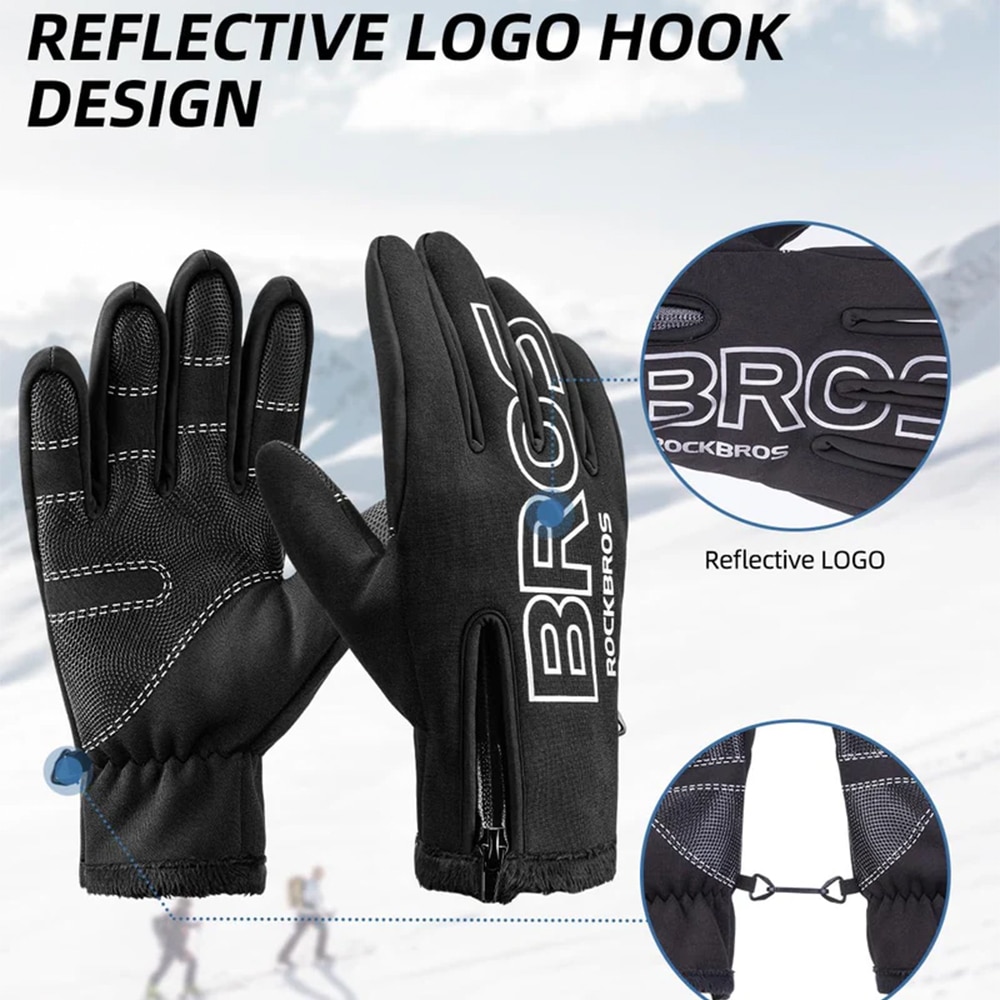 دستکش - دستکش دوچرخه سواری - دستکش دوچرخه سواری زمستانه - دستکش زمستانه دوچرخه - دستکش تمام انگشت زمستانی - دستکش تمام انگشت دوچرخه راکبراس - دستکش راکبراس زمستانی دوچرخه - دستکش دوچرخه سواری - دستکش تمام انگشت زمستانی دوچرخه سواری و ورزشی راکبراس ROCKBROS S091-4BK