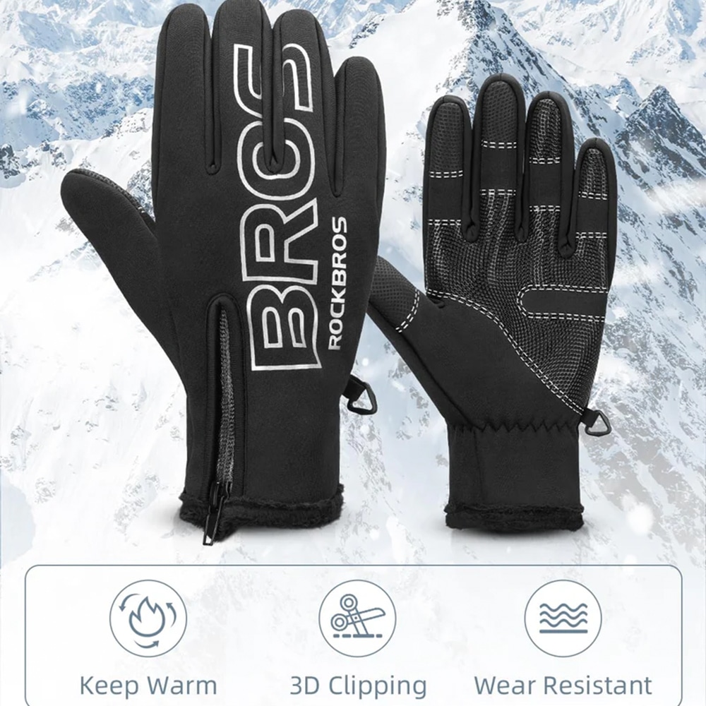 دستکش - دستکش دوچرخه سواری - دستکش دوچرخه سواری زمستانه - دستکش زمستانه دوچرخه - دستکش تمام انگشت زمستانی - دستکش تمام انگشت دوچرخه راکبراس - دستکش راکبراس زمستانی دوچرخه - دستکش دوچرخه سواری - دستکش تمام انگشت زمستانی دوچرخه سواری و ورزشی راکبراس ROCKBROS S091-4BK