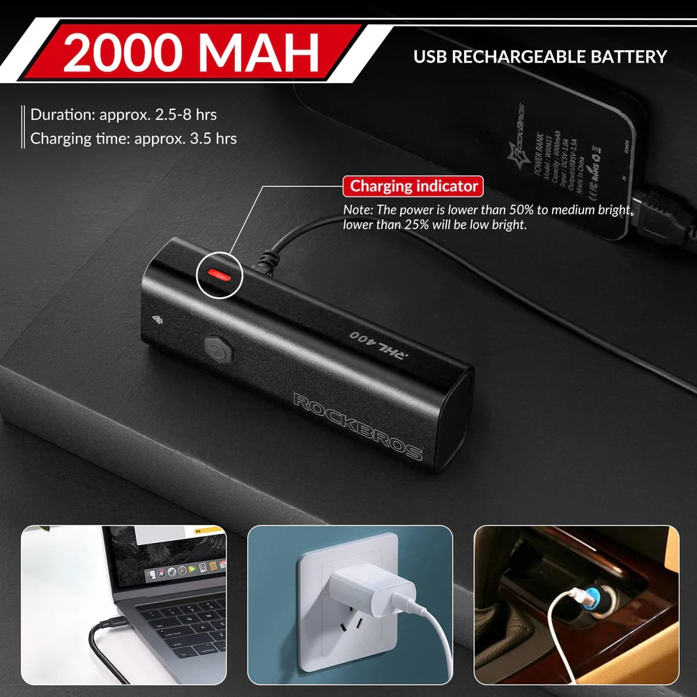 چراغ جلو - چراغ راک براس - چراغ جلو راکبراس - چراغ جلو دوچرخه - چراغ جلو راکبراس - چراغ جلو شارژی راکبراس - چراغ جلو شارژی راکبراس - چراغ جلو 400 لومنی - چراغ جلو دوچرخه 400 لومنی - چراغ جلو شارژی دوچرخه راکبراس 400 لومن ROCKBROS RHL400