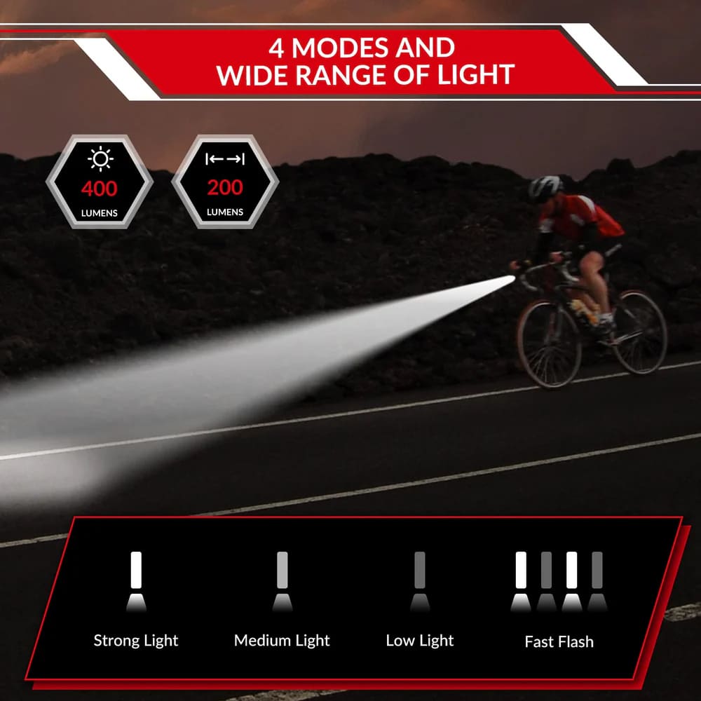 چراغ جلو - چراغ راک براس - چراغ جلو راکبراس - چراغ جلو دوچرخه - چراغ جلو راکبراس - چراغ جلو شارژی راکبراس - چراغ جلو شارژی راکبراس - چراغ جلو 400 لومنی - چراغ جلو دوچرخه 400 لومنی - چراغ جلو شارژی دوچرخه راکبراس 400 لومن ROCKBROS RHL400