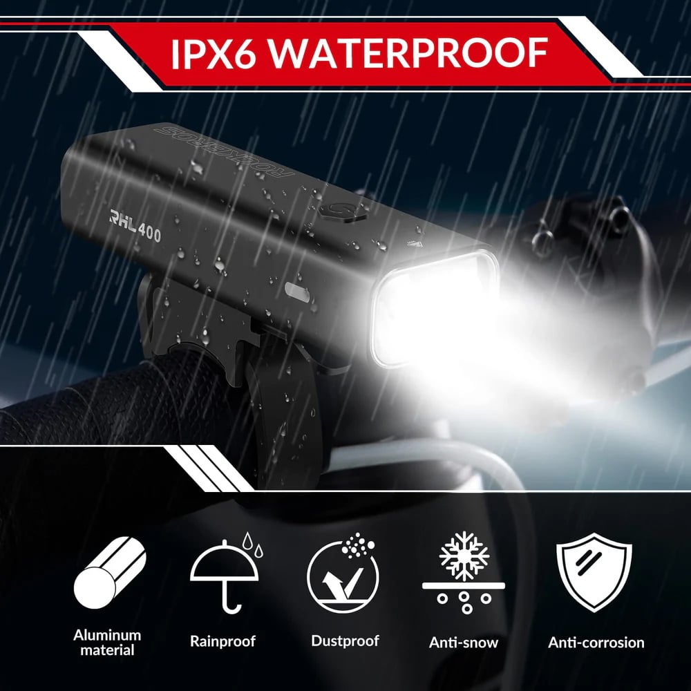 چراغ جلو - چراغ راک براس - چراغ جلو راکبراس - چراغ جلو دوچرخه - چراغ جلو راکبراس - چراغ جلو شارژی راکبراس - چراغ جلو شارژی راکبراس - چراغ جلو 400 لومنی - چراغ جلو دوچرخه 400 لومنی - چراغ جلو شارژی دوچرخه راکبراس 400 لومن ROCKBROS RHL400