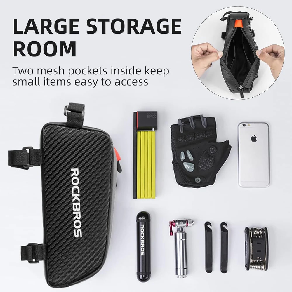 کیف روی تنه دوچرخه - کیف پشت کرپی دوچرخه - کیف کرپی دوچرخه راکبراس - کیف راکبراس پشت کرپی - کیف راکبراس دوچرخه روی تنه - کیف یک لیتری راکبراس- کیف روی تنه (پشت کرپی) راکبراس ROCKBROS 039BK 1L